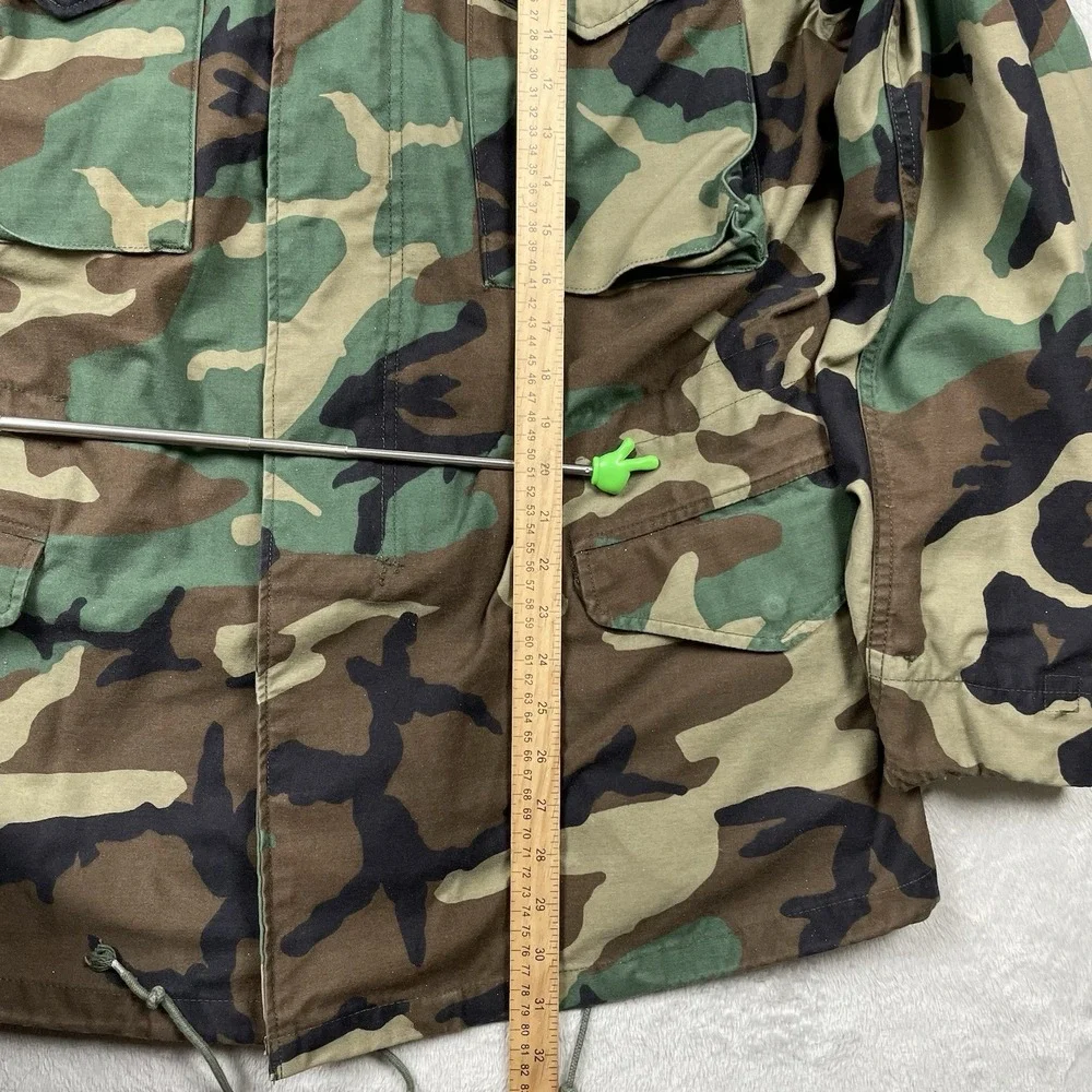 Vintage Military M-65 Field Jacket Mens Medium Long Camo Cold Weather Hoodie